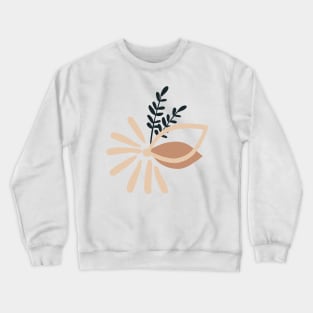 Minimalist Abstract  Flower Leaves Cute Warm Colours Pink  design Crewneck Sweatshirt